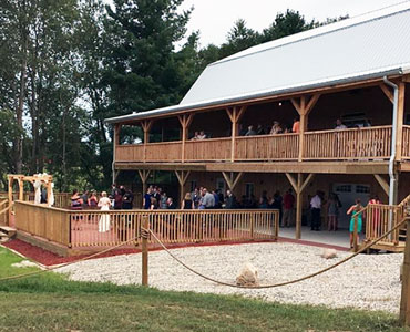Serendipity Farms ceremony area and covered porch